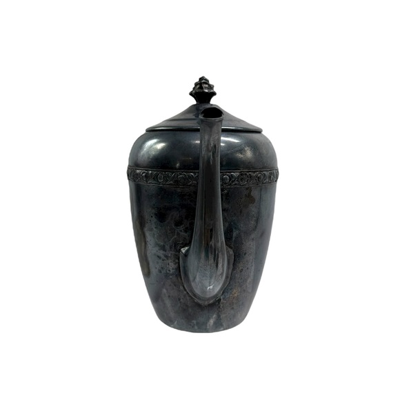 Teapot Creamer & Sugar Bowl Set F B Rogers Silver Over Copper Vintage DECOR ONLY - Picture 3 of 16